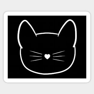 Kitty White Outline Sticker